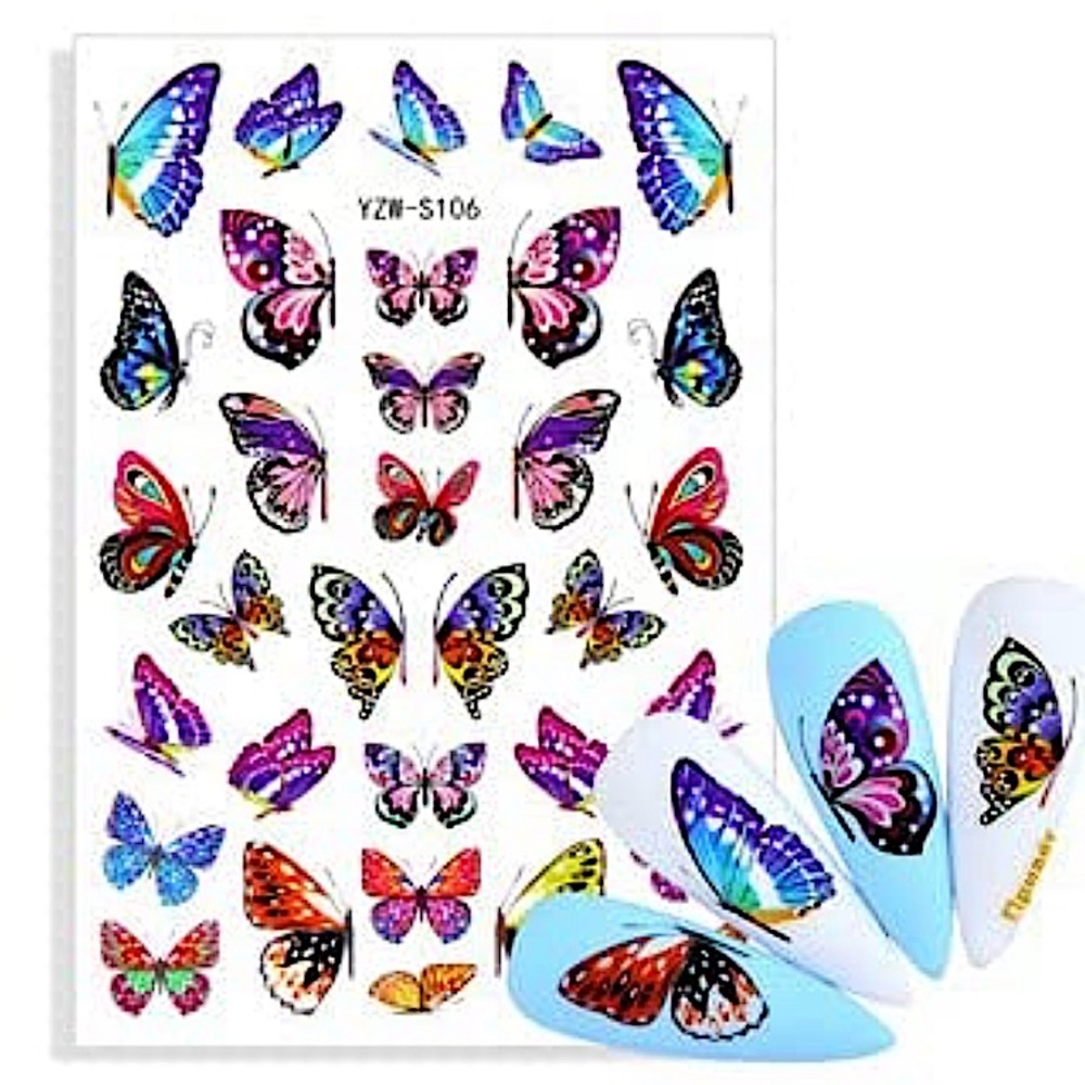 💌 BO/GO$6 Butterflies Nail Stickers - Picture 1 of 1